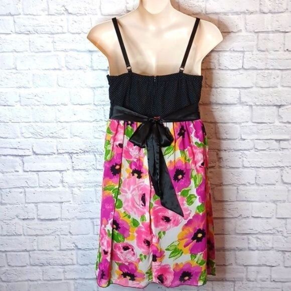 Vintage Torrid Plus Size 12 Floral and Polka Dot Dress Back Zip Pin-Up - Picture 5 of 10